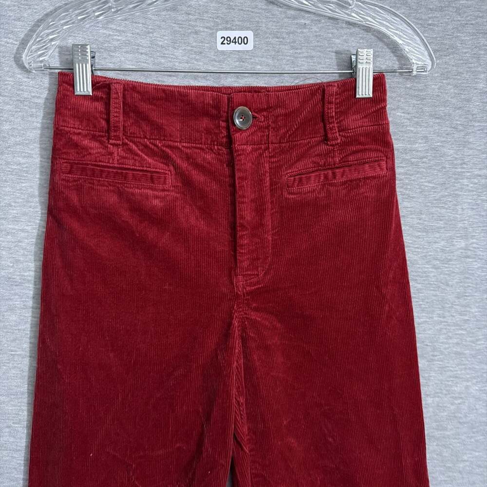 Anthropologie Maeve Women's Size 26 Red Corduory The Colette Wide Leg Crop Pants - Picture 3 of 12